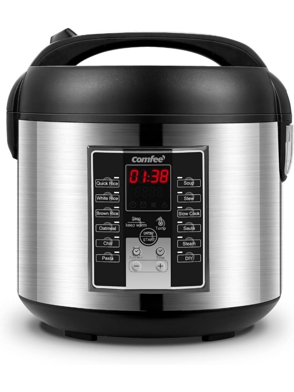 Versatile Rice Cooker with 6 Cooking Functions, Nonstick Pot, 10-Cup Capacity